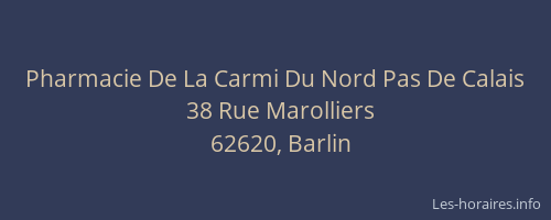 Pharmacie De La Carmi Du Nord Pas De Calais