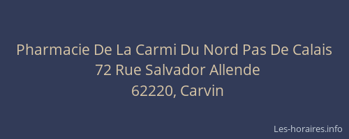 Pharmacie De La Carmi Du Nord Pas De Calais