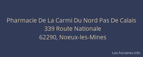 Pharmacie De La Carmi Du Nord Pas De Calais