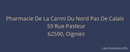 Pharmacie De La Carmi Du Nord Pas De Calais