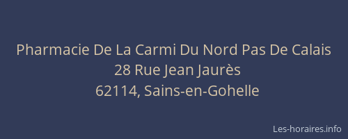 Pharmacie De La Carmi Du Nord Pas De Calais