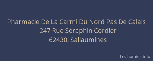 Pharmacie De La Carmi Du Nord Pas De Calais