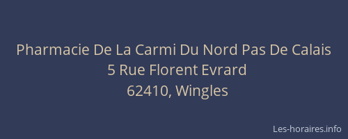 Pharmacie De La Carmi Du Nord Pas De Calais