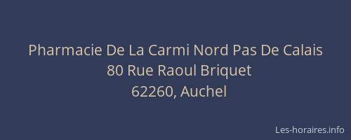 Pharmacie De La Carmi Nord Pas De Calais