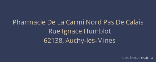 Pharmacie De La Carmi Nord Pas De Calais