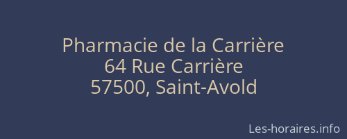 Pharmacie de la Carrière