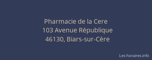 Pharmacie de la Cere