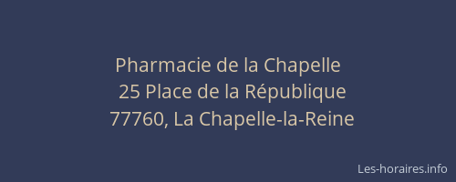 Pharmacie de la Chapelle