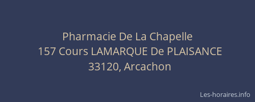 Pharmacie De La Chapelle