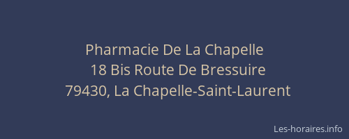 Pharmacie De La Chapelle
