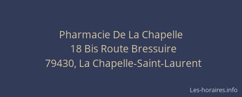 Pharmacie De La Chapelle