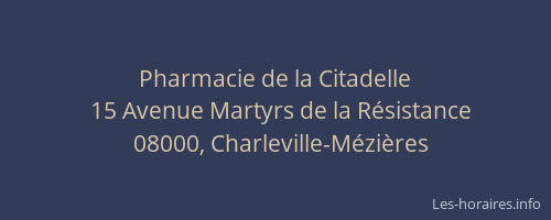 Pharmacie de la Citadelle