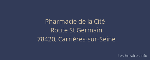 Pharmacie de la Cit&eacute;