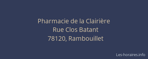 Pharmacie de la Clairi&egrave;re