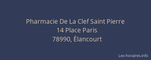 Pharmacie De La Clef Saint Pierre