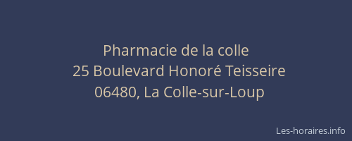 Pharmacie de la colle