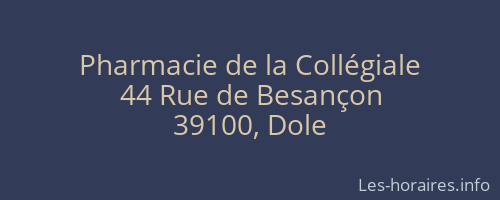 Pharmacie de la Collégiale