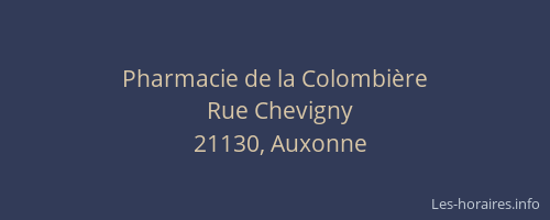 Pharmacie de la Colombi&egrave;re