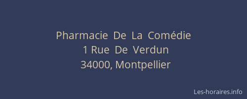 Pharmacie  De  La  Comédie