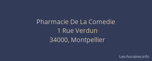 Pharmacie De La Comedie