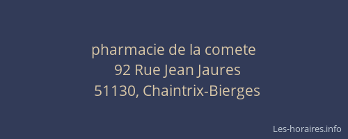 pharmacie de la comete