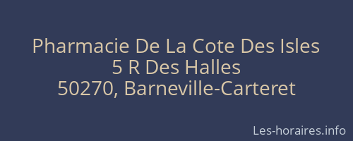 Pharmacie De La Cote Des Isles