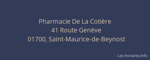 Pharmacie De La Cotière