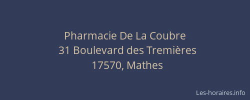 Pharmacie De La Coubre