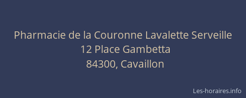 Pharmacie de la Couronne Lavalette Serveille
