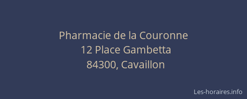 Pharmacie de la Couronne