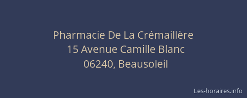 Pharmacie De La Crémaillère