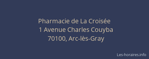 Pharmacie de La Crois&eacute;e