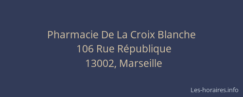 Pharmacie De La Croix Blanche