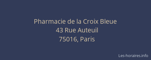Pharmacie de la Croix Bleue