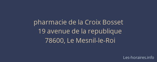 pharmacie de la Croix Bosset