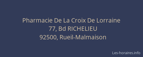 Pharmacie De La Croix De Lorraine