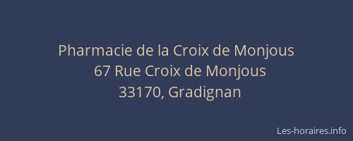 Pharmacie de la Croix de Monjous