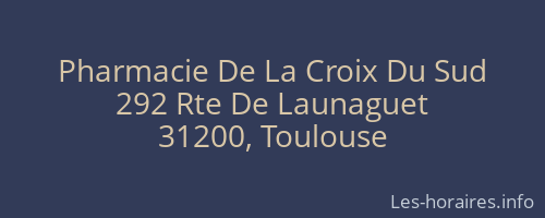 Pharmacie De La Croix Du Sud