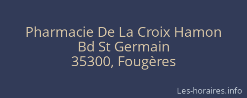 Pharmacie De La Croix Hamon