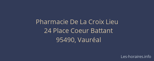 Pharmacie De La Croix Lieu