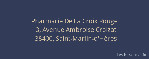 Pharmacie De La Croix Rouge