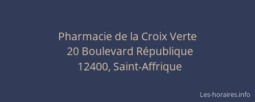 Pharmacie de la Croix Verte