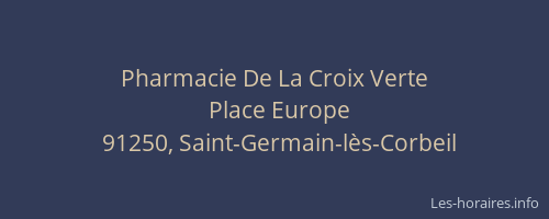 Pharmacie De La Croix Verte