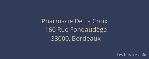 Pharmacie De La Croix