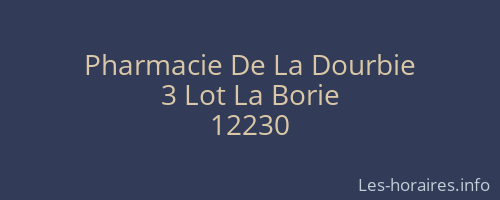 Pharmacie De La Dourbie