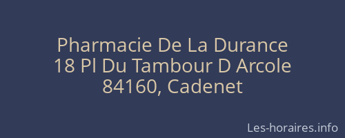 Pharmacie De La Durance