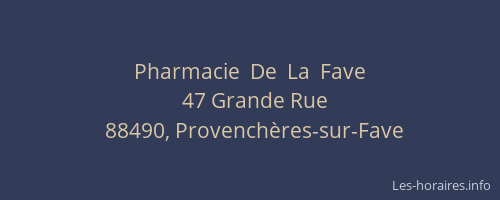 Pharmacie  De  La  Fave