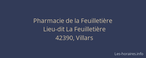 Pharmacie de la Feuilletière