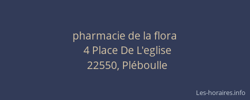 pharmacie de la flora