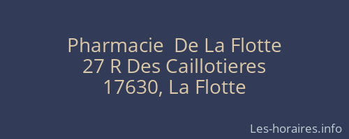 Pharmacie  De La Flotte